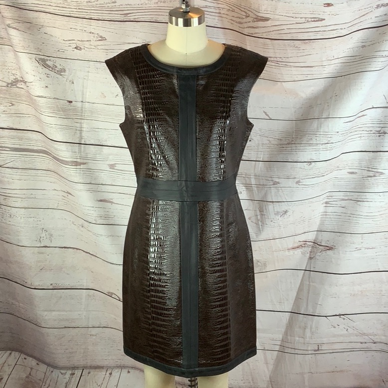 Mark Brand Croc Embossed Leather Dress